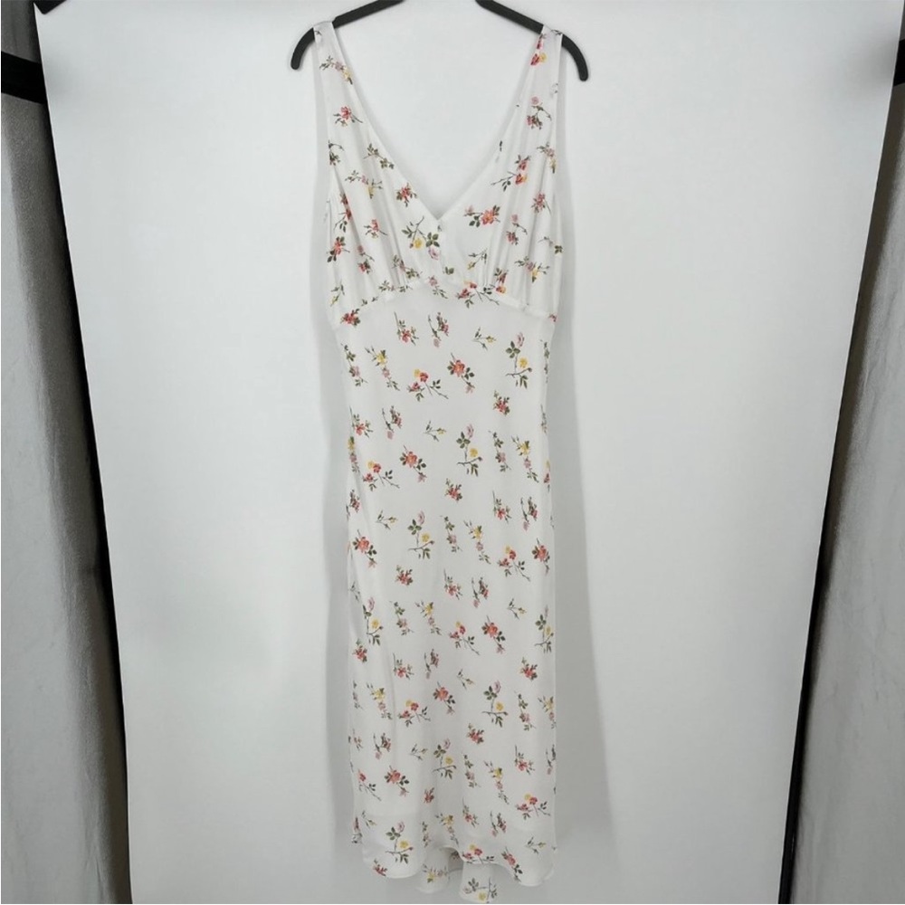 Abercrombie & Fitch Women’s Mini Floral Midi Dress L White Yellow Romantic